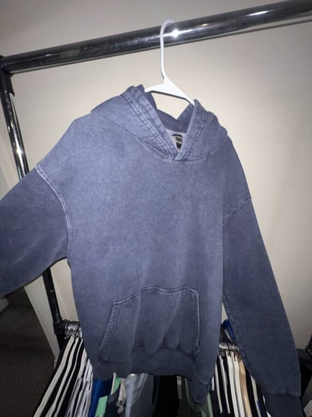 Blue-Gray Washed Pullover Hoodie - Picture 1 of 3